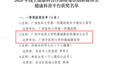 附属瑞康医院微信公众号荣获自治区卫生健康委新媒体类健康科普平台一等奖