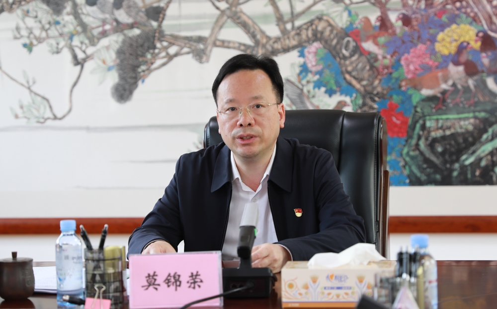 莫锦荣书记主持会议并作中心发言