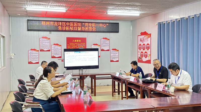 在梧州市龙圩区中医医院召开督导工作反馈会